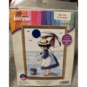 Janlynn At The Beach Counted Cross Stitch Kit 5"x7"‎ 14ct